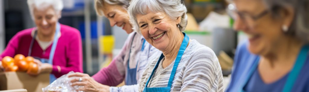 Group of older adults working together.