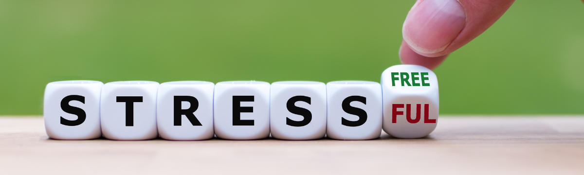 Stress-Free or Ful spelled out in domino tiles