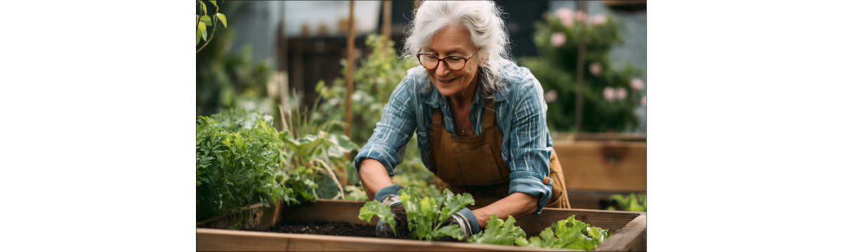 Older Adult woman gardening