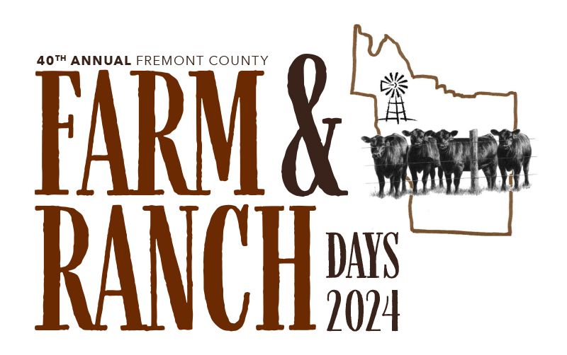 Farm and Ranch Days 2024 logo with cows and county outline