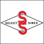 Logo of Select Sires, featuring red intertwined "S" letters within a diamond shape, with the text "Select Sires Inc." around it.