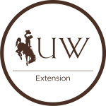University of Wyoming Extension main program logo, white and brown with brown border