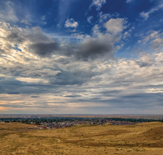 Landscape photo of Casper  WY from a distance