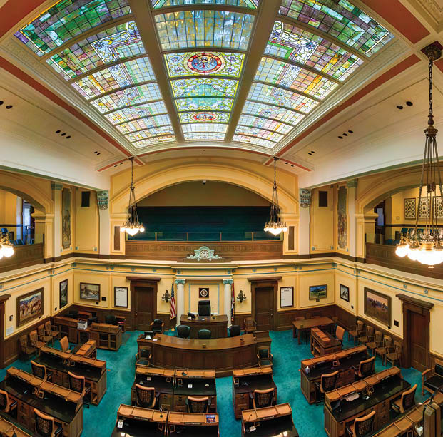 Photo of Legislative hall in Wyoming State capitol