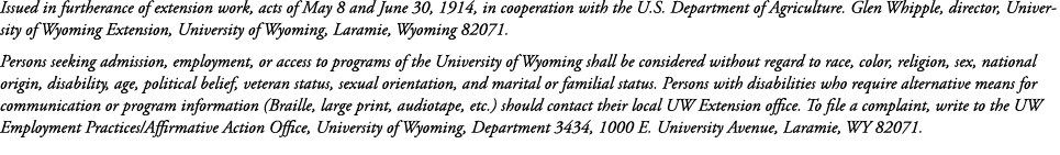 Issued in furtherance of extension work, acts of May 8 and June 30, 1914, in cooperation with the U.S. Department of ...