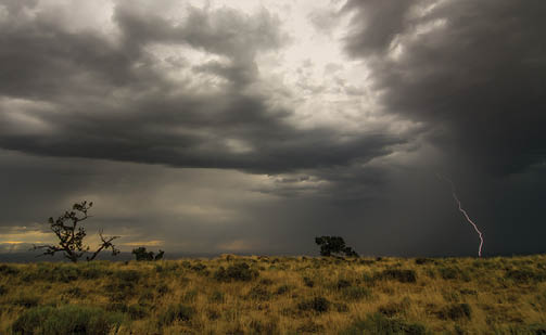 photo of storm and lightening on the plains