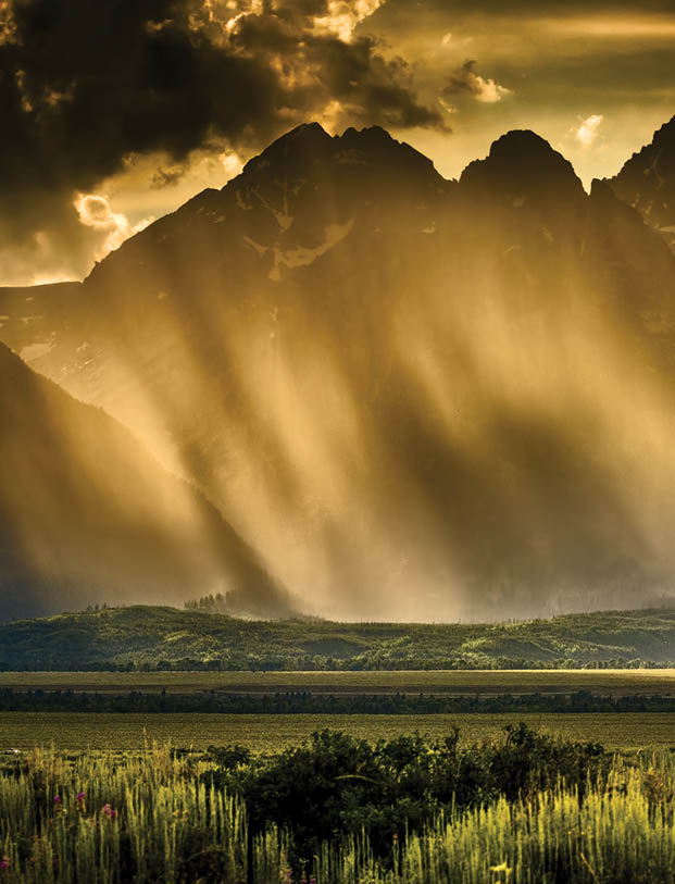 full-page photo of Tetons and rain. Chapter title: After the Drought