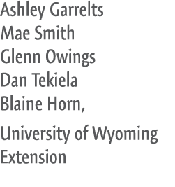 Ashley Garrelts Mae Smith Glenn Owings Dan Tekiela Blaine Horn, University of Wyoming Extension 