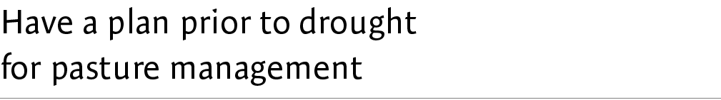 Have a plan prior to drought for pasture management
