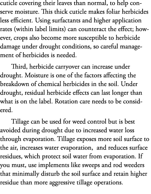 cuticle covering their leaves than normal, to help conserve moisture. This thick cuticle makes foliar herbicides less...