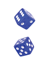 Photo of thrown dice