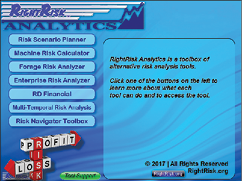 Photo of RightRisk Analytics Toolbox web page