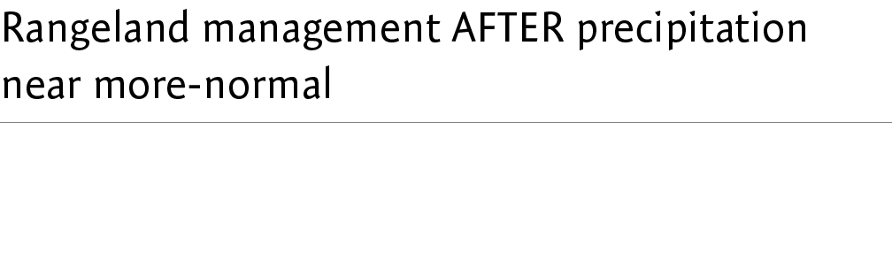 Rangeland management AFTER precipitation near more-normal
