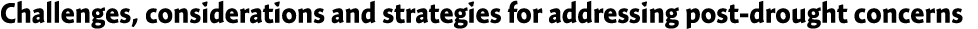 Challenges, considerations and strategies for addressing post-drought concerns