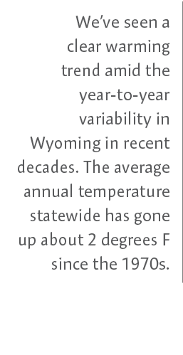 We’ve seen a clear warming trend amid the year-to-year variability in Wyoming in recent decades. The average annual t...
