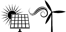 Icons for solar and wind energy 