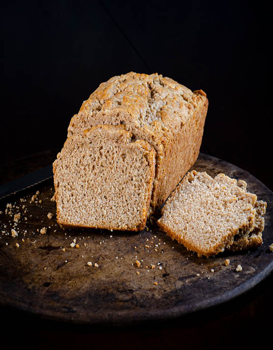Sliced honey beer bread. 