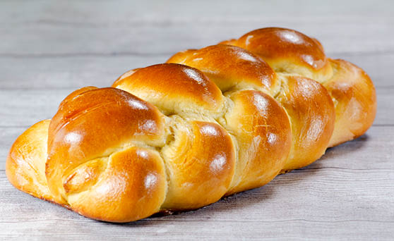 Braided brioche bread. 