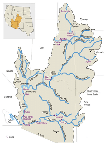 A map of the Colorado River Basin  