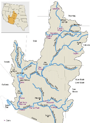 Map of the Colorado River Basin  