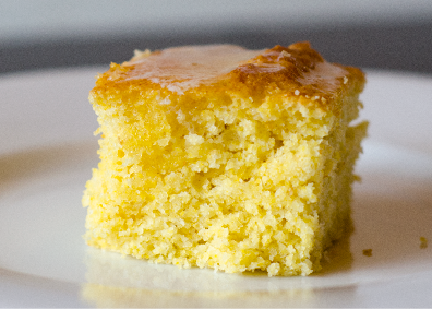 Corn bread with melted butter