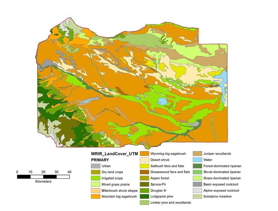 Mountain big sage brush is the primary land cover