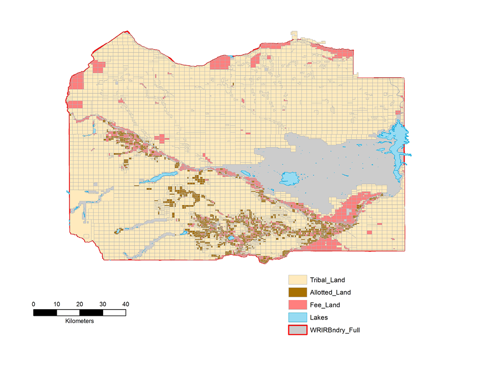 Most of the land is owned by the Tribal Trust 