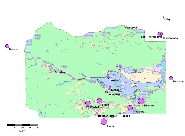 Map of reservation indicating land ownership 