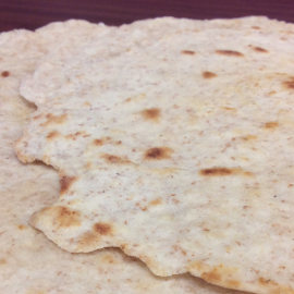 two browned tortillas