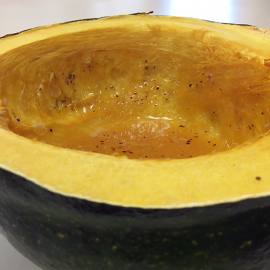 cooked half of squash