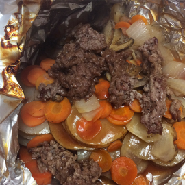 cooked recipe in tin foil