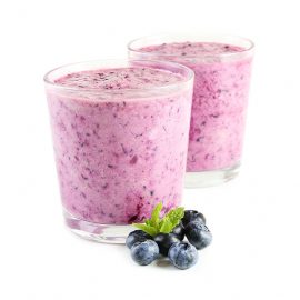 two clear glasses with smoothie
