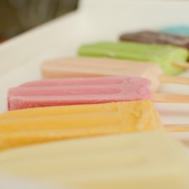 line of colorful popsicles