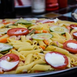 pasta salad on large plate
