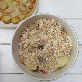 banana oatmeal over yogurt
