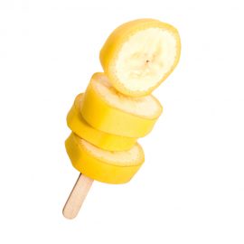 banana slices on popsicle stick