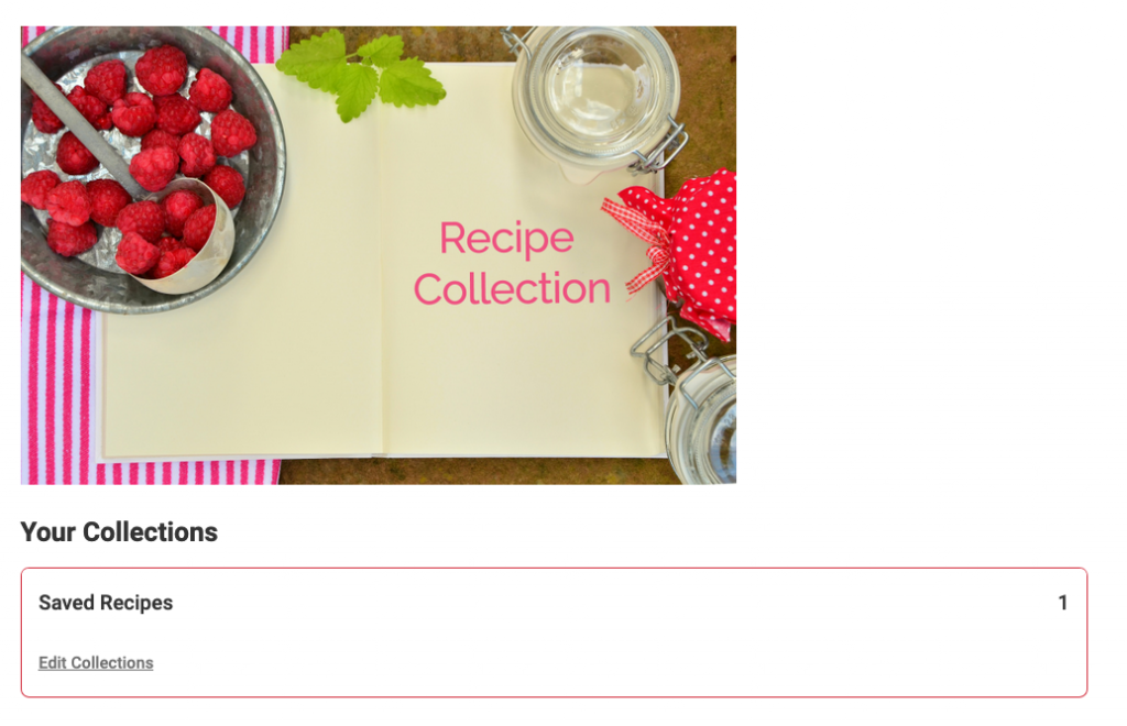 screenshot of your recipe collection page