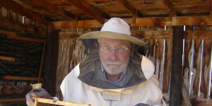 Bruce Embury with his hives