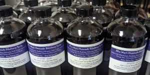 Jars of elderberry syrup