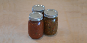 Jars of canned produce