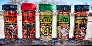 Bottles of chili seasoning