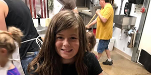 Young girl in a kitchen