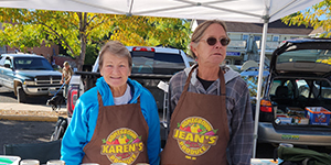 Vendors at a farmers market