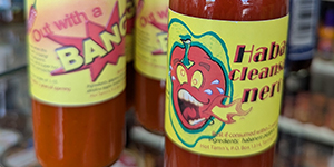 Bottles of hot sauces