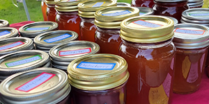 Jars of homemade jam