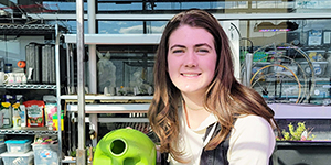 Woman with watering can