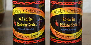 Bottles of hot sauce
