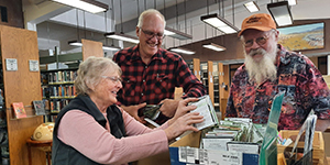 People working with seed library