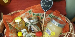 Basket of honey products