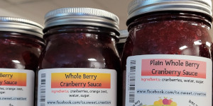 Jars of berry sauces